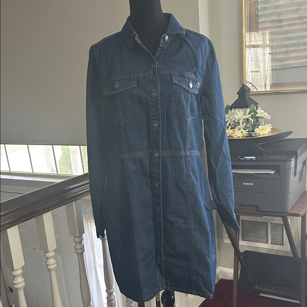 Frye Blue Denim Shirt Dress